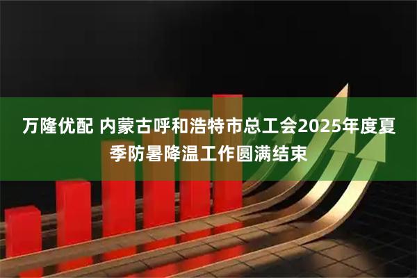 万隆优配 内蒙古呼和浩特市总工会2025年度夏季防暑降温工作圆满结束