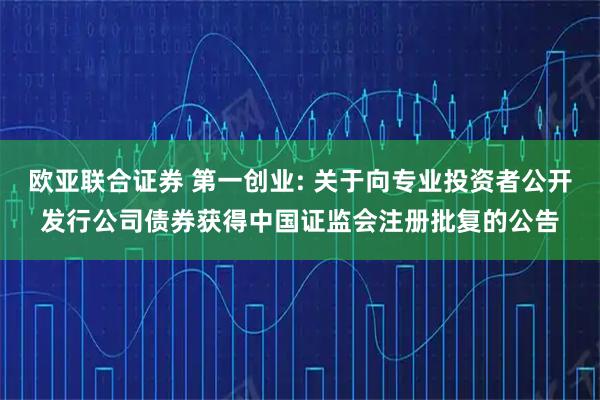 欧亚联合证券 第一创业: 关于向专业投资者公开发行公司债券获得中国证监会注册批复的公告